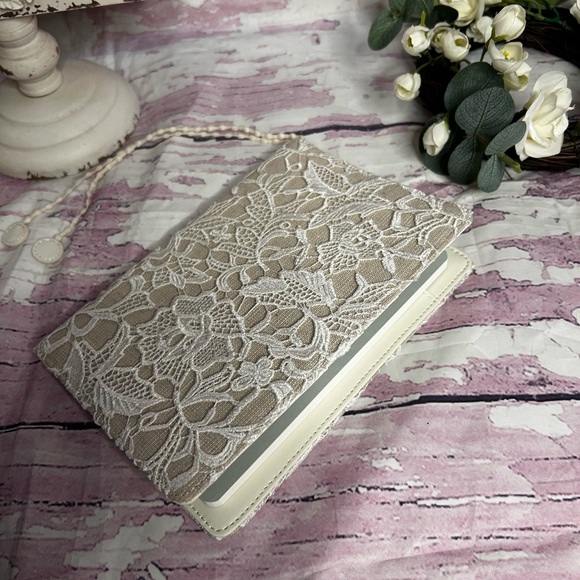 🤍Beautiful Planner Rose Lace book cover B6 Romantic shabby chic 🎀 notebook